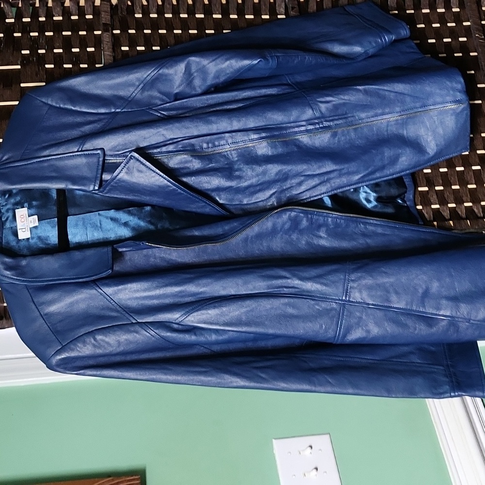 Denim and Co lamb Leather jacket with pockets